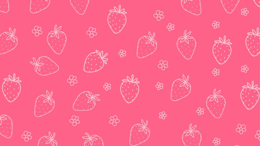Pink Strawberry Background Wallpaper