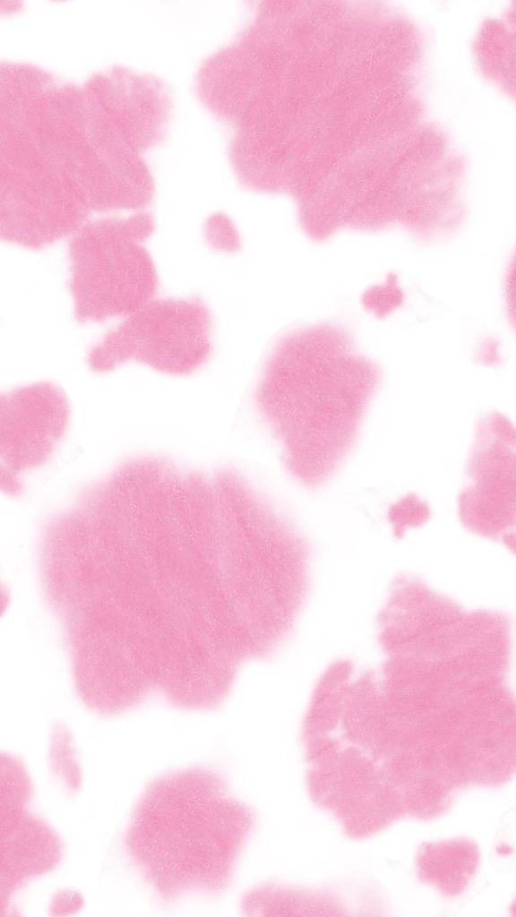 Pink and white cow print kawaii strawberry cow wallpaper