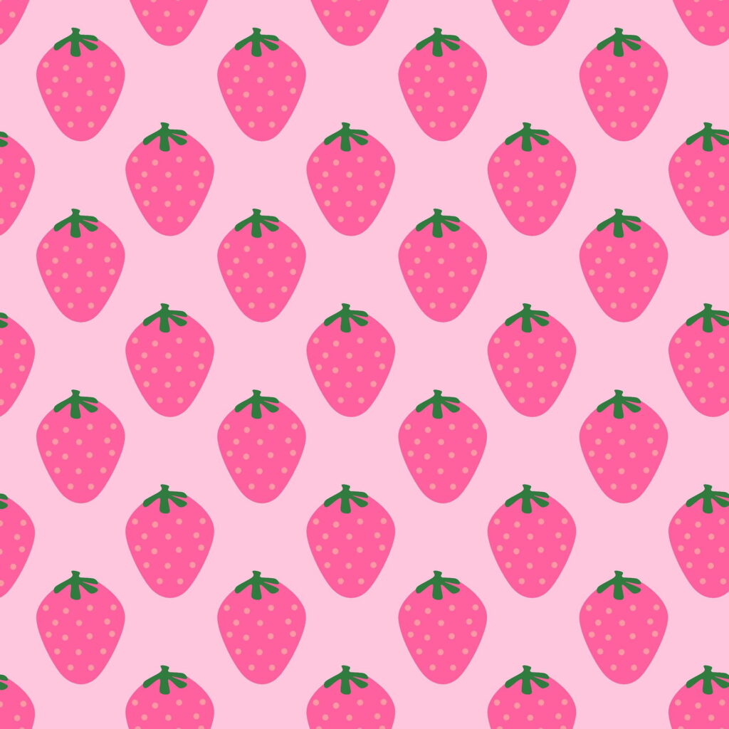Pink strawberry wallpaper aesthetic