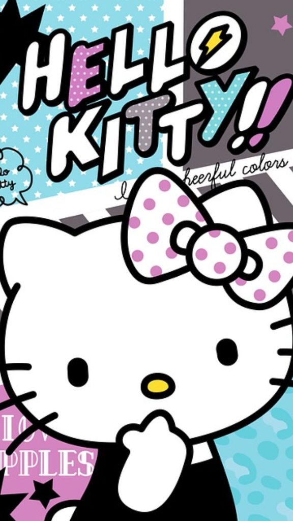 Power kitty with adventurous background hello kitty strawberry wallpaper