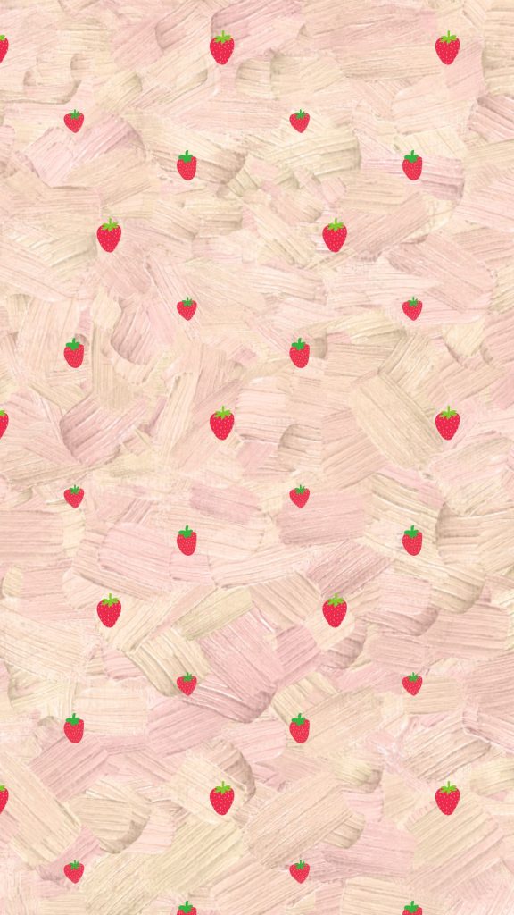 Red strawberries with textured background pastel pink strawberry wallpaper