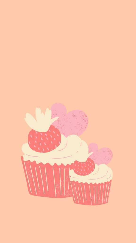 Red velvet cupcakes with strawberries and cream strawberry shortcake wallpaper