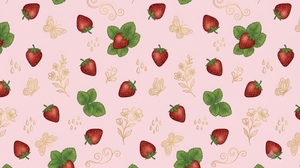 Retro strawberry wallpaper
