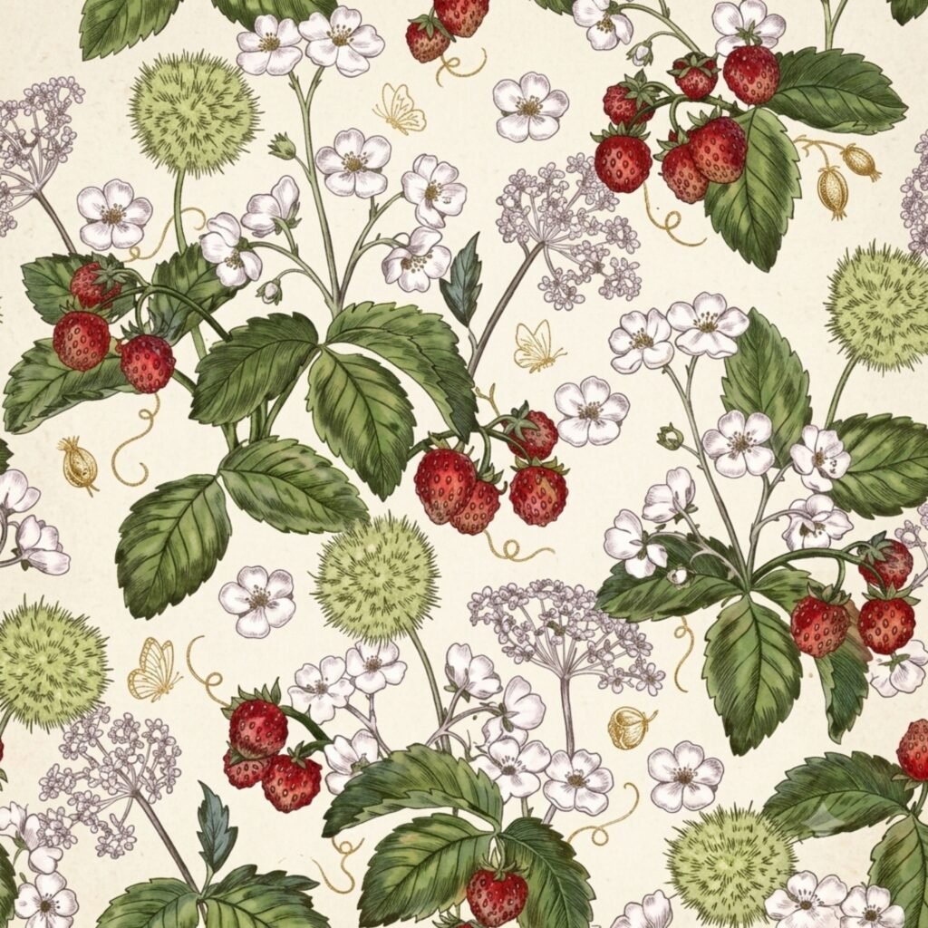 Rustic strawberry wallpaper