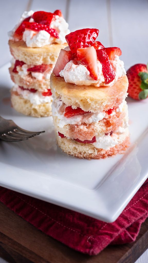 Shortcake shots with strawberries and cream strawberry shortcake wallpaper