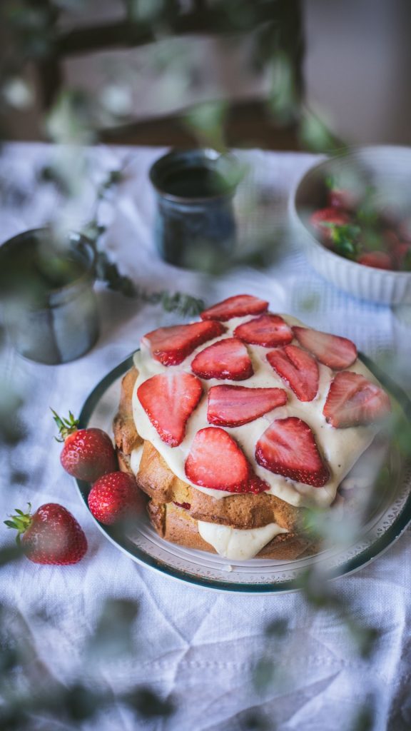 Shortcake with strawberries with aesthetic and vintage themed background strawberry shortcake wallpaper