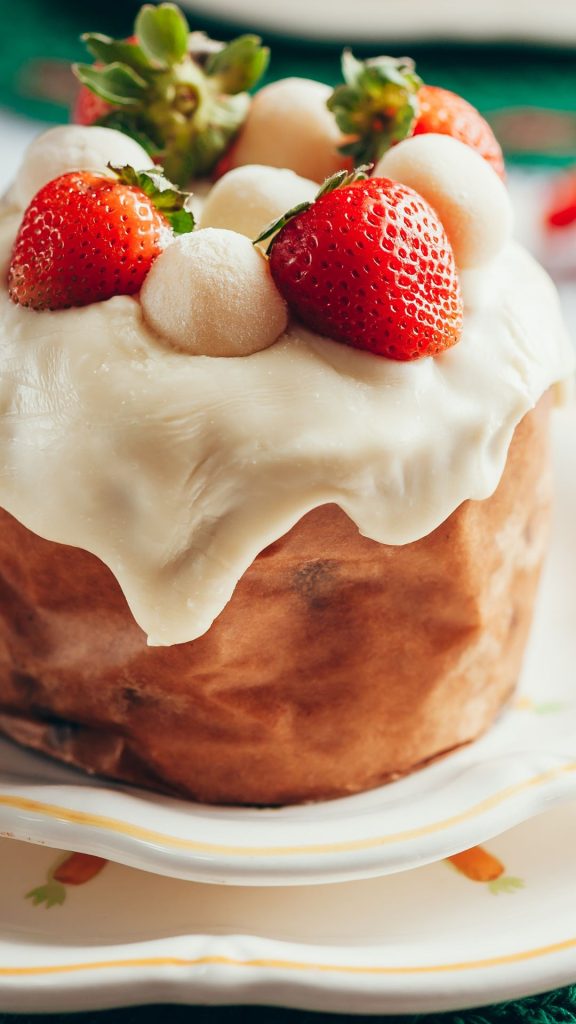 Shortcake with truffle balls and strawberries on top strawberry shortcake wallpaper