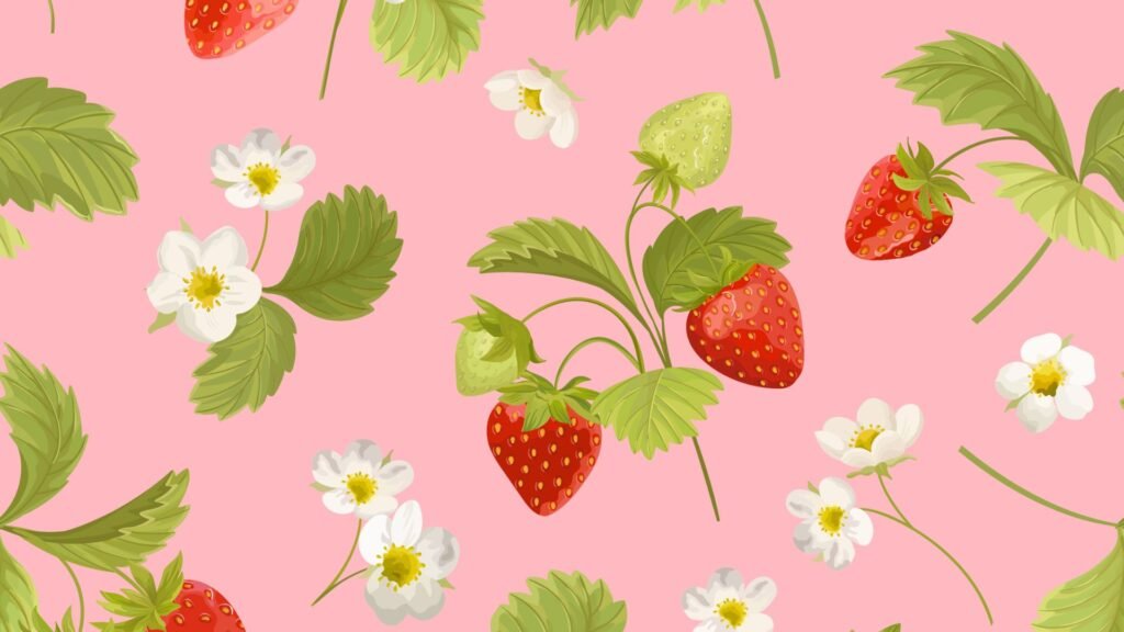 Strawberry wallpaper vintage style