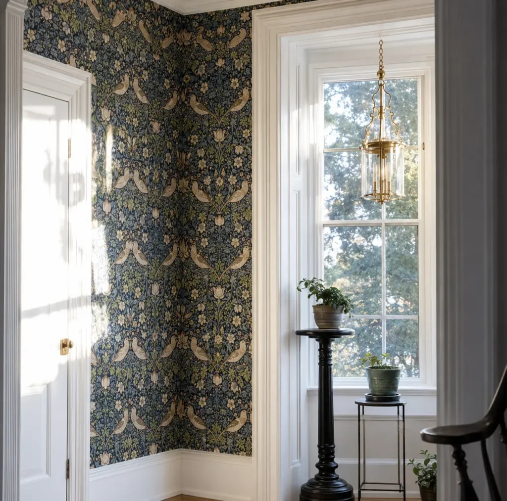 Sunlit William Morris Hallway Corner