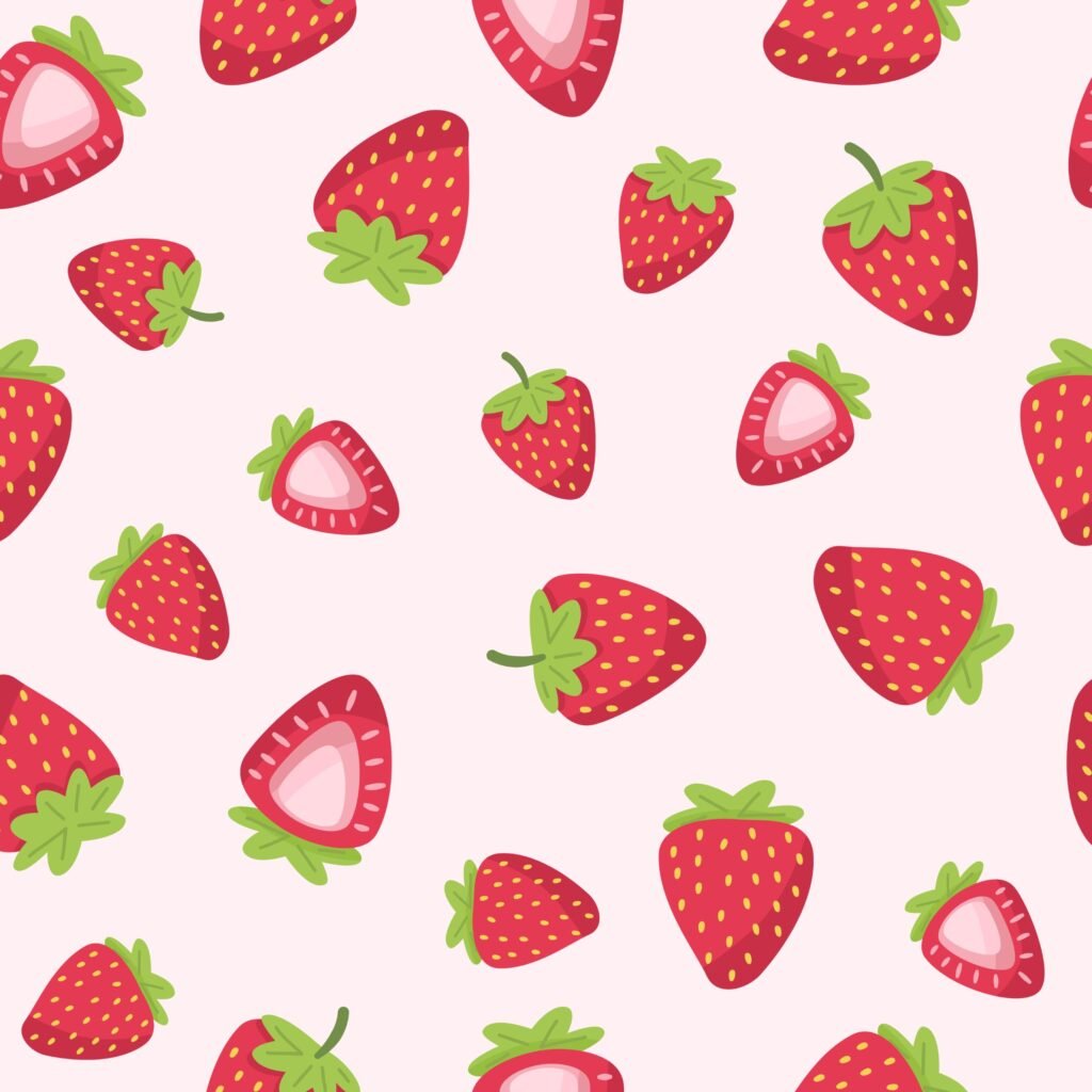Vintage kitchen wallpaper strawberries