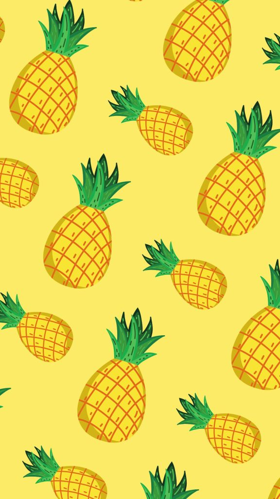 Vintage pineapples on light yellowish aesthetic background Pineapple wallpaper