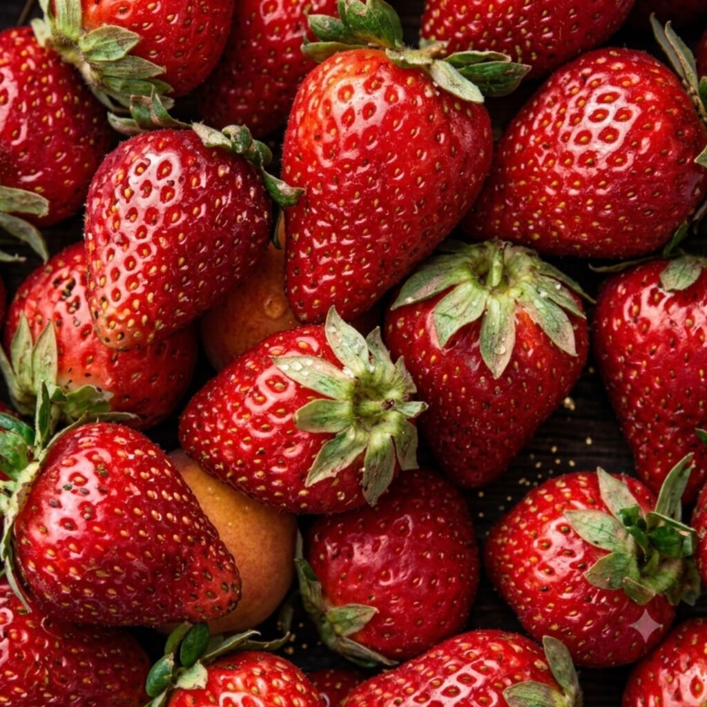 Vintage pink strawberry wallpaper