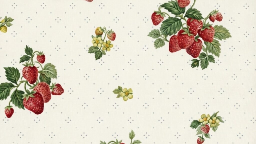 Vintage strawberry aesthetic wallpaper