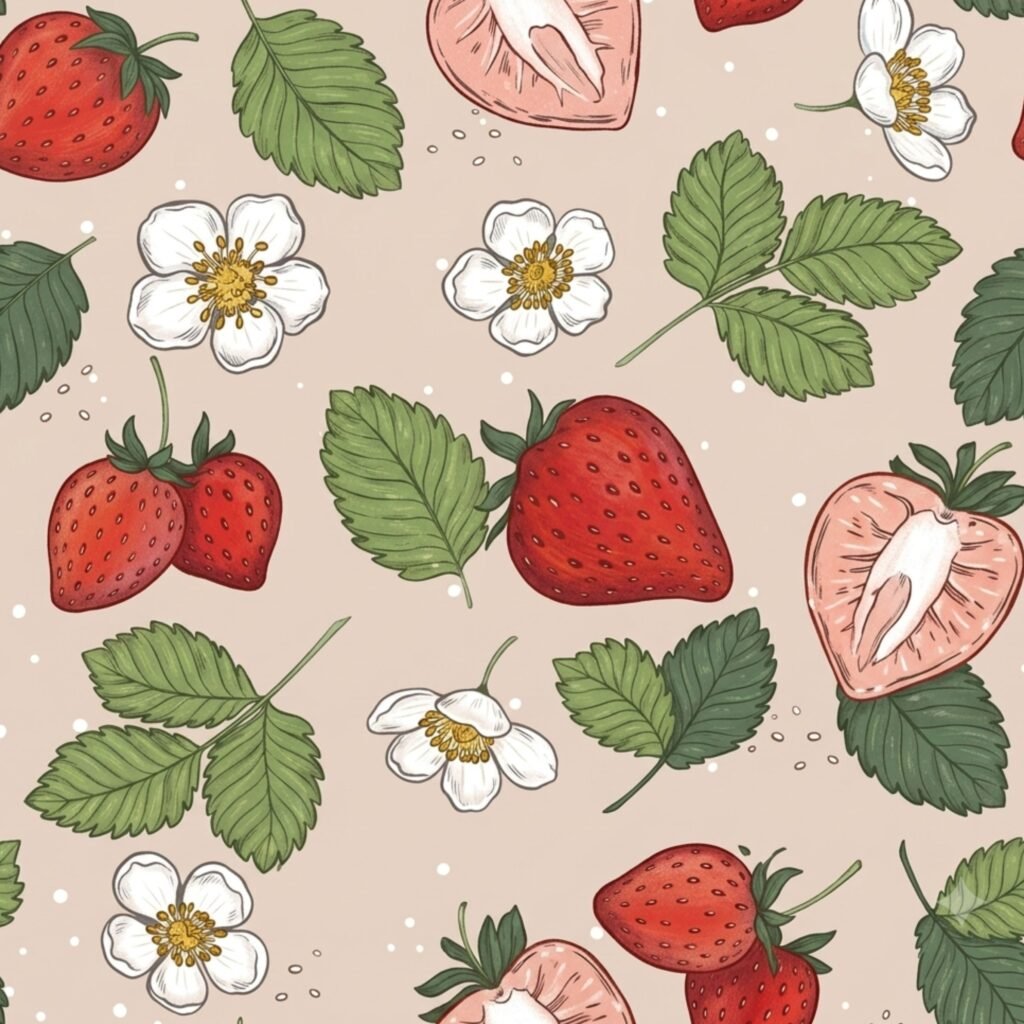 Vintage strawberry phone wallpaper