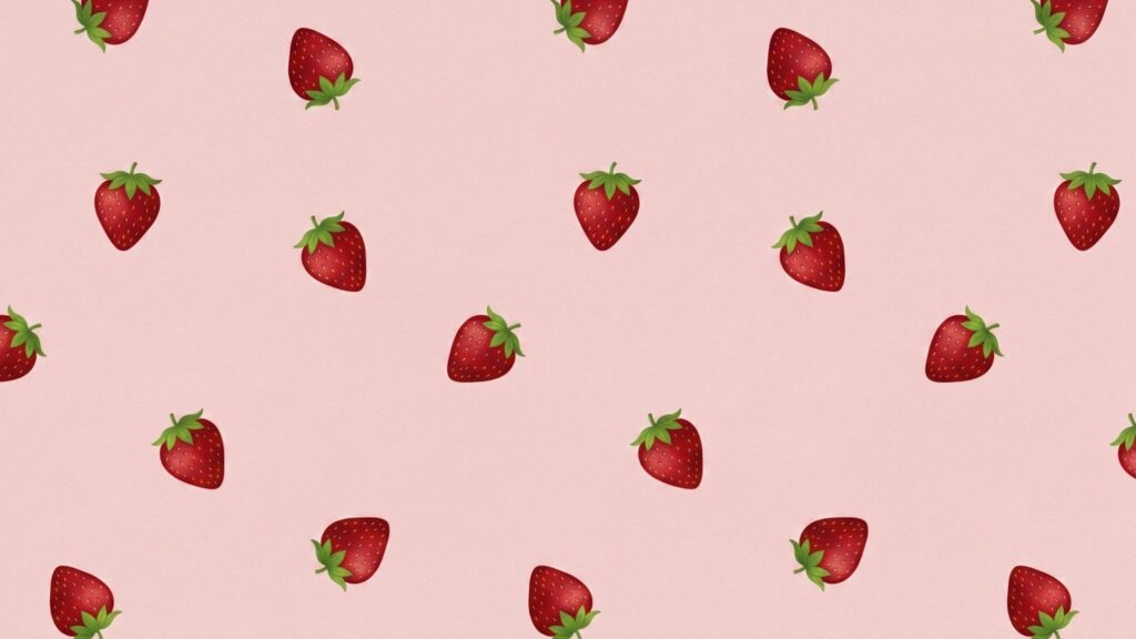 Vintage strawberry picnic wallpaper