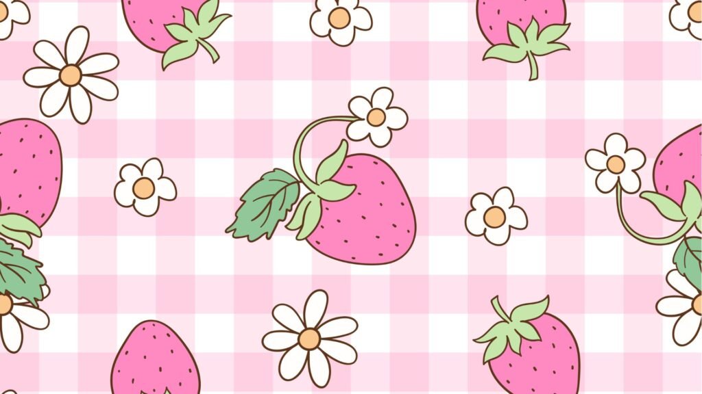 Vintage strawberry sketch wallpaper