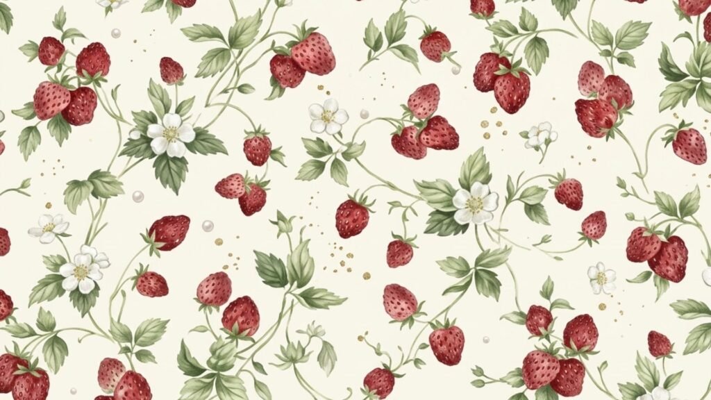 Vintage summer fruit wallpaper