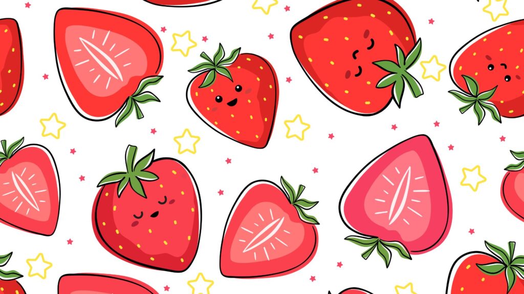 cute strawberry desktop background
