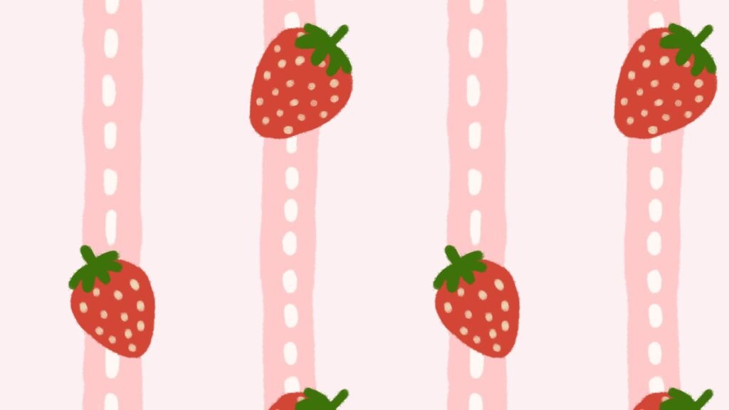 cute vintage strawberry wallpaper for iPhone