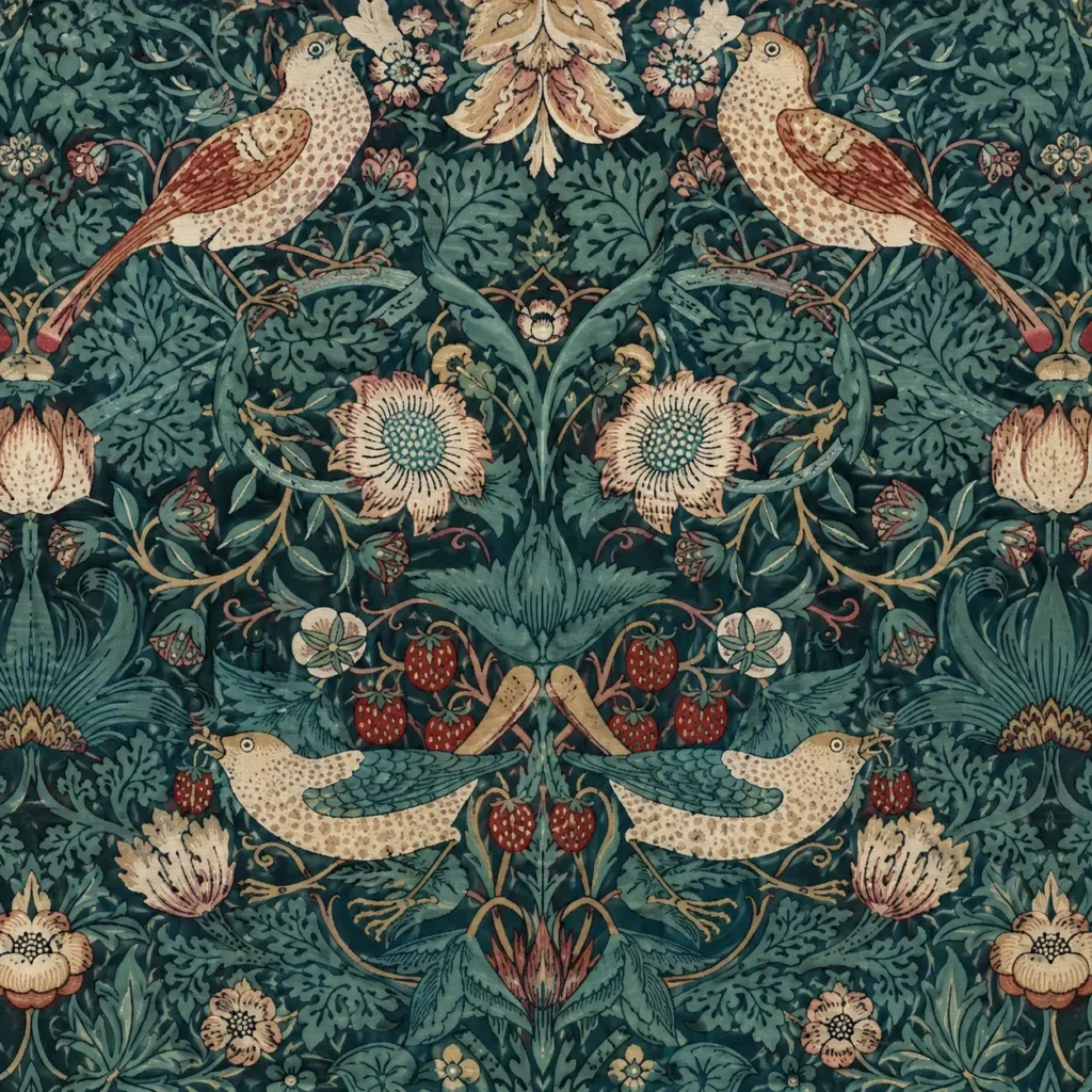 william morris strawberry thief fabric blue