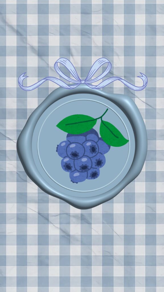 Blueberry sticker style doodle background aesthetic blueberry wallpaper