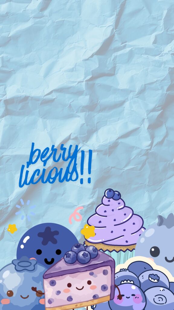 Cute cartoon blueberry characters aesthetic blueberry wallpaper