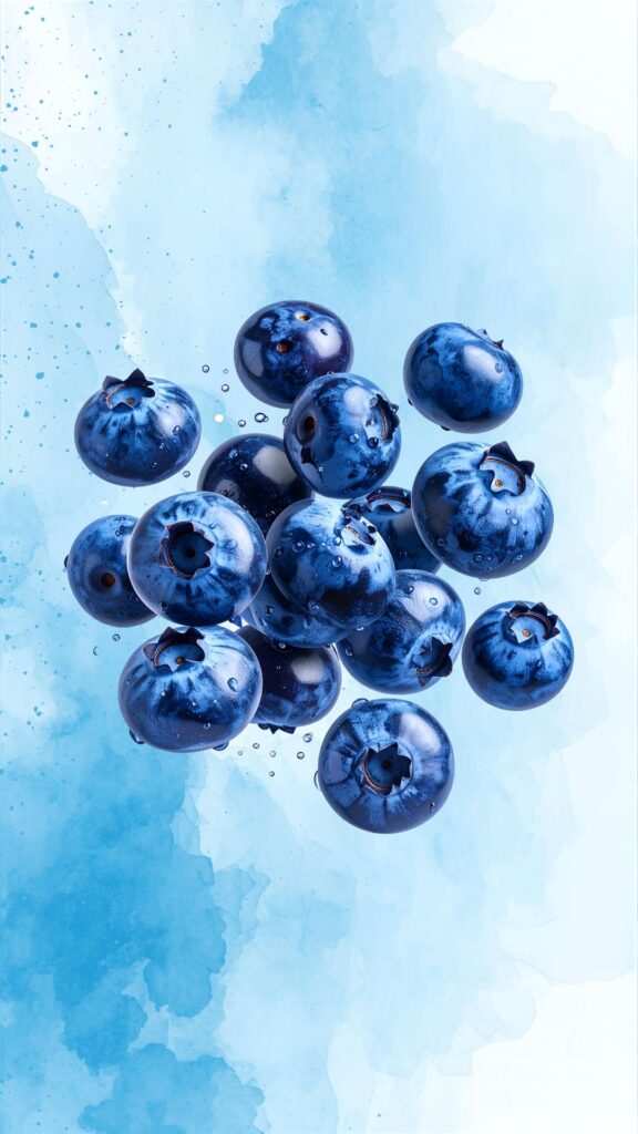 Cartoon blueberry sky theme aesthetic blueberry wallpaper