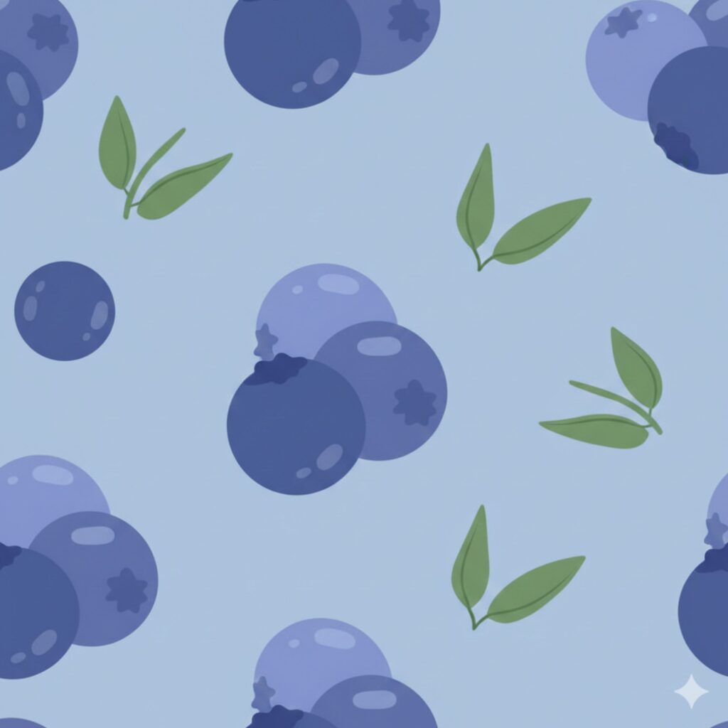 Cute blueberry cartoon repeat pattern aesthetic blueberry wallpaper