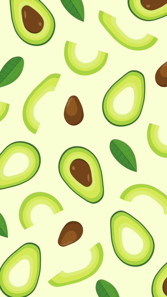 Avocados and avocado slices with skin background avocado wallpaper