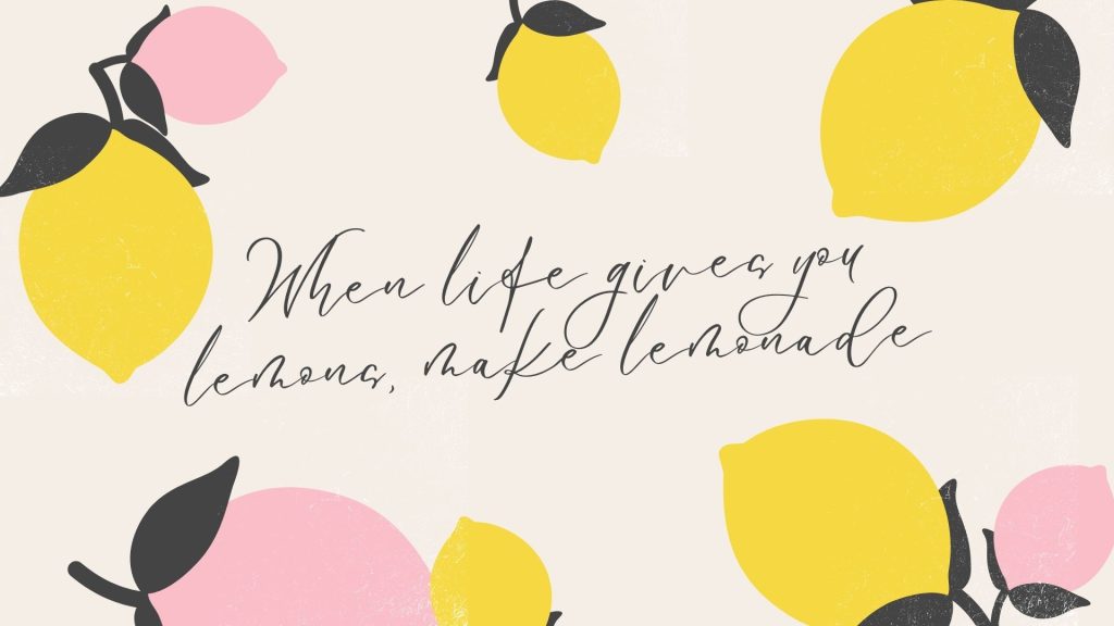 Baby pink shaded lemon wallpaper