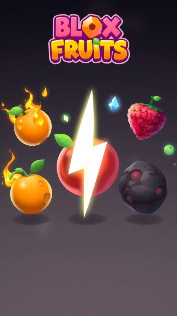 Blox fruit written with fruits having sparkle mark blox fruits wallpaper