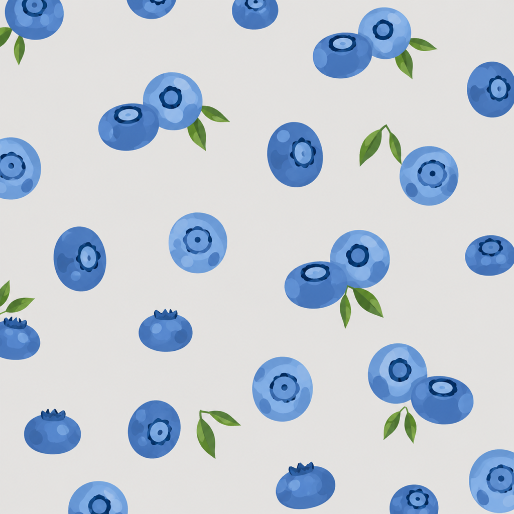 Blueberry and leaf pattern design