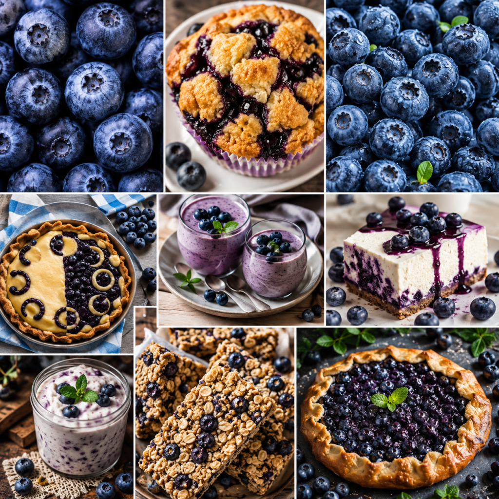 Blueberry delights collage