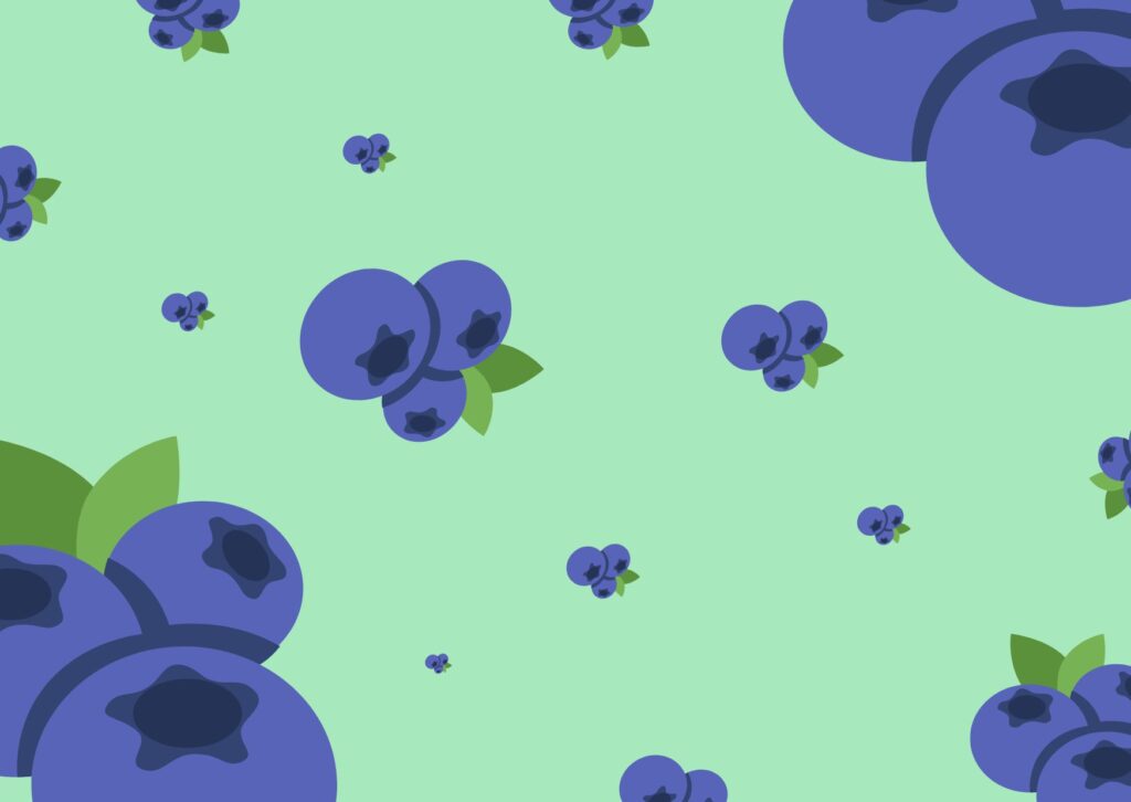 Celadon Illustrative Blueberries Fruit Postcard