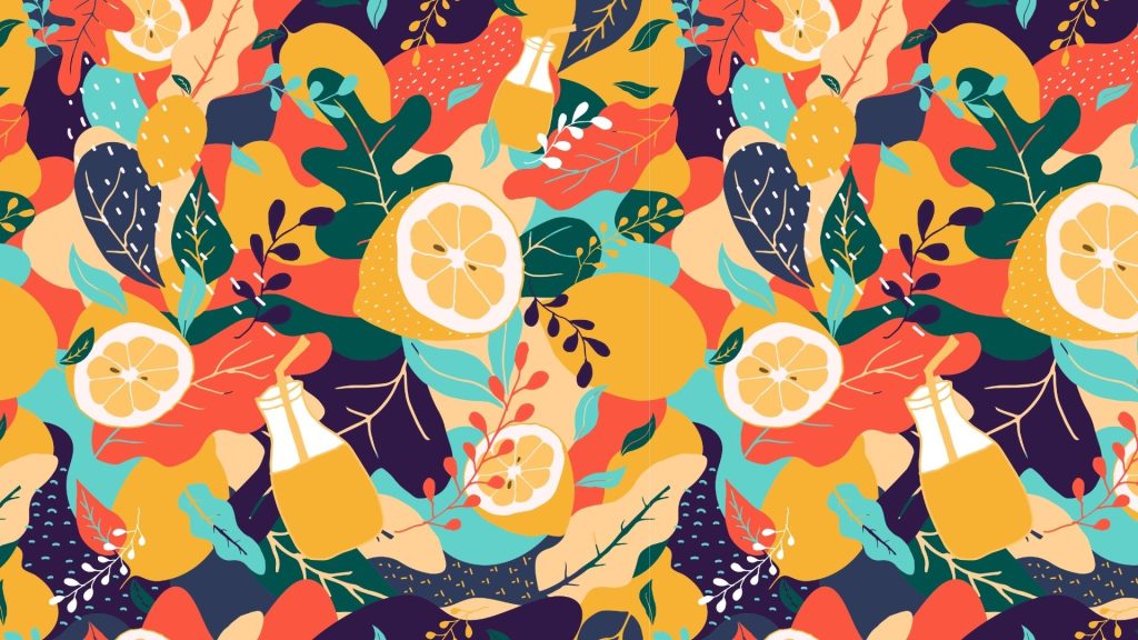 Colourful and vibrant lemon wallpaper