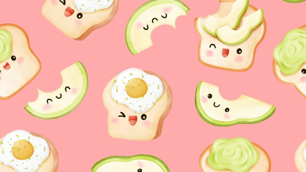 Cute avocado sandwiches with pink background avocado wallpaper