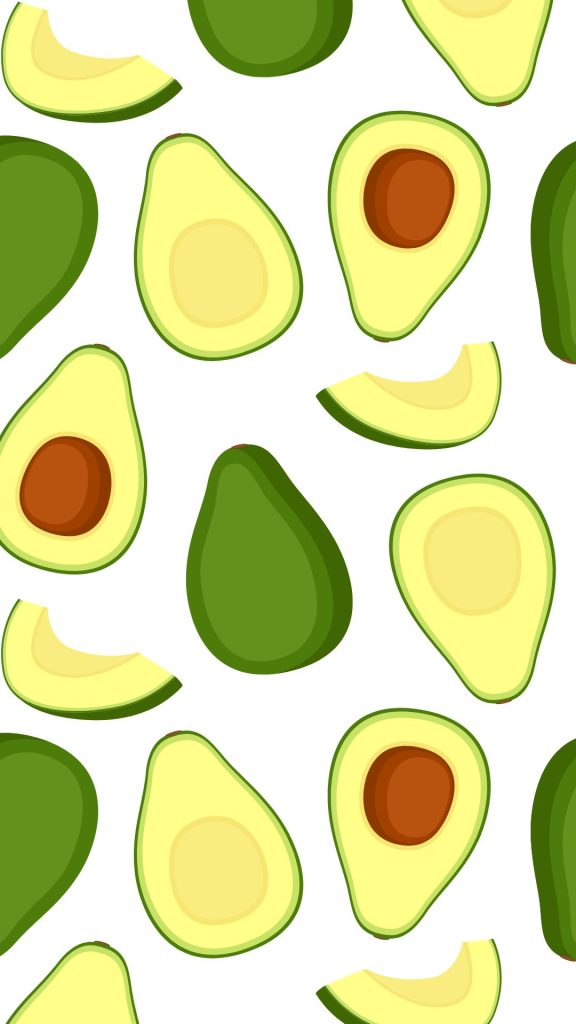Cute avocados and avocado slices with plain white background avocado wallpaper