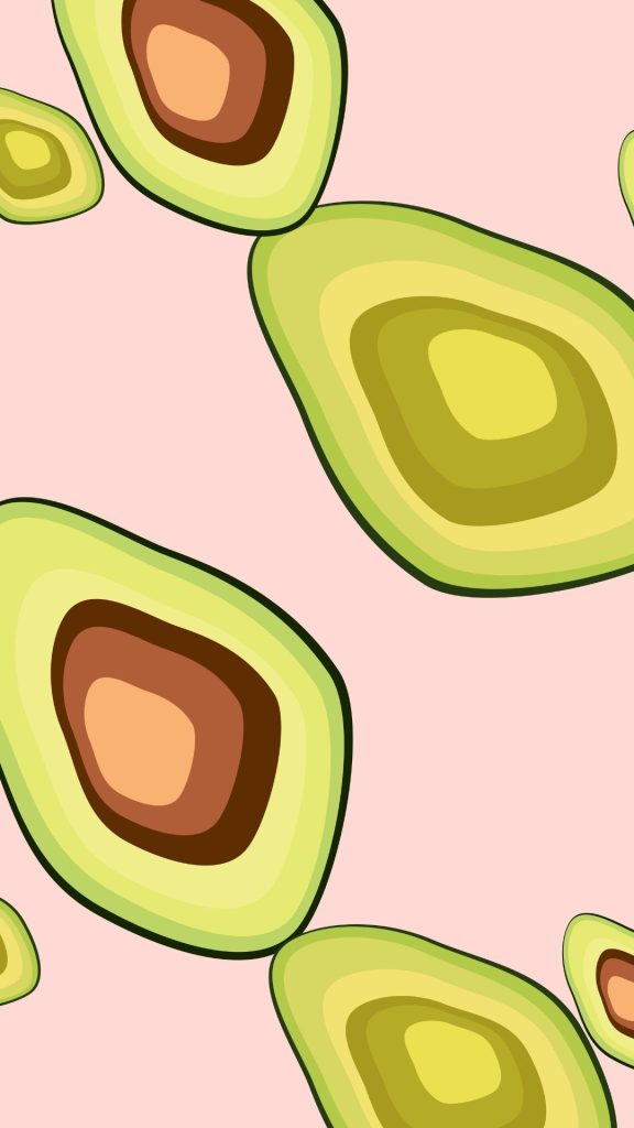 Cute avocados with different shades on pink background avocado wallpaper