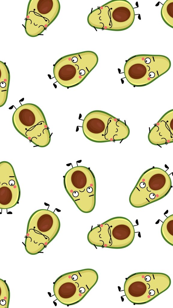 Cute avocados with happy and sad faces with white background avocado wallpaper