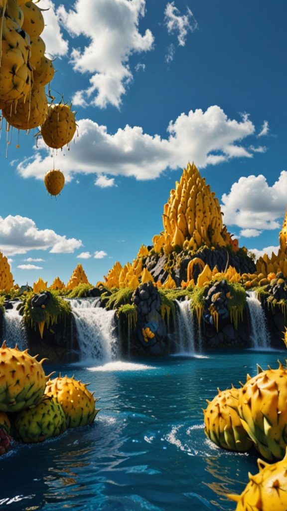 Cute concept art yellow dragon fruit wallpaper