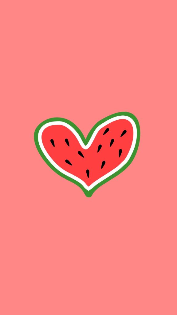 Cute watermelon heart with pink background watermelon wallpaper