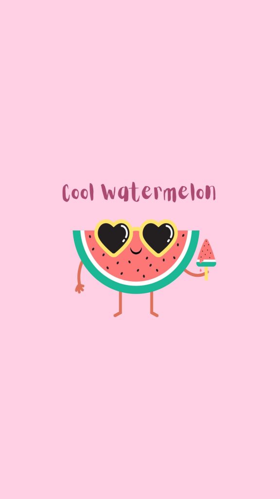 Cute watermelon with pink background watermelon wallpaper