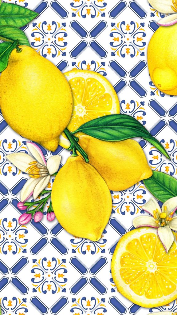 Decorative aesthetic lemon wallpaper