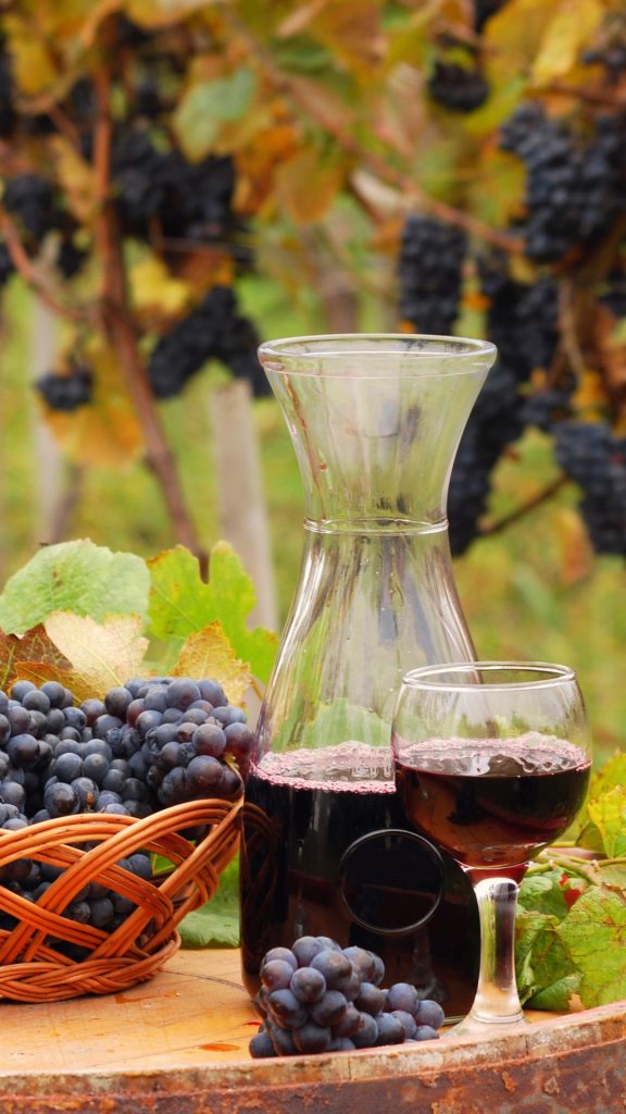 Demure purple grapes wallpaper