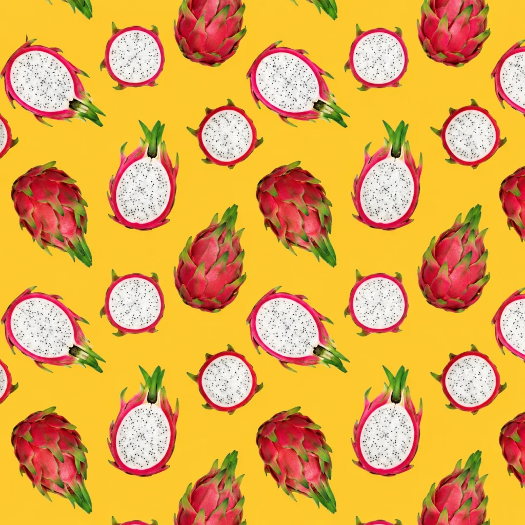 Dragon Fruit Repeat on Golden Yellow