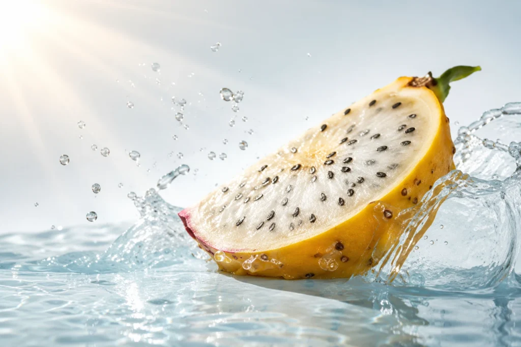 Dragon Fruit Splash in Sunlight