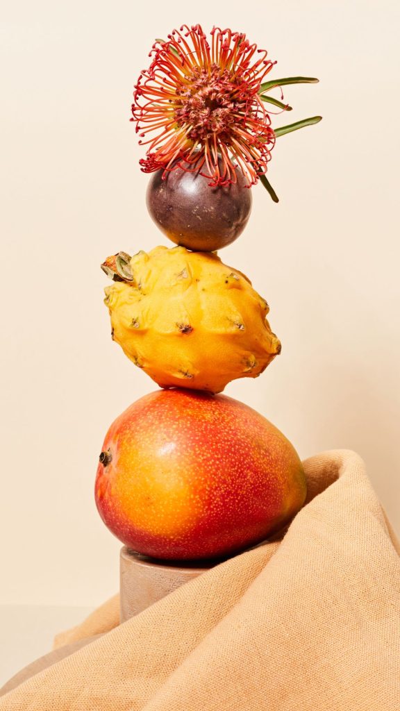 Floral yellow dragon fruit wallpaper