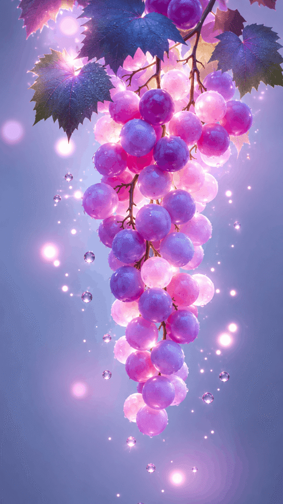 Fresh green grapes on a vine