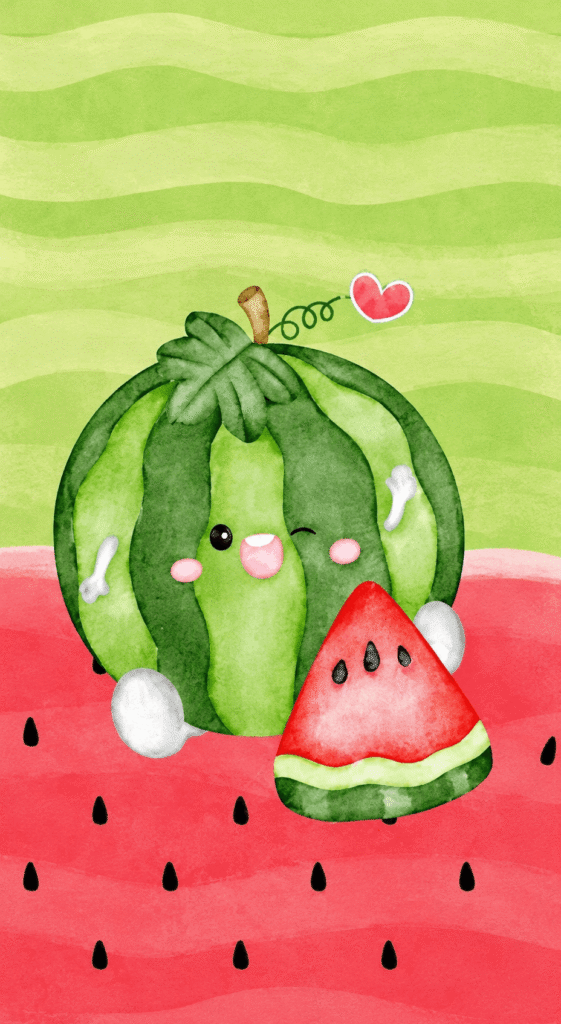 Green watermelon pattern wallpaper