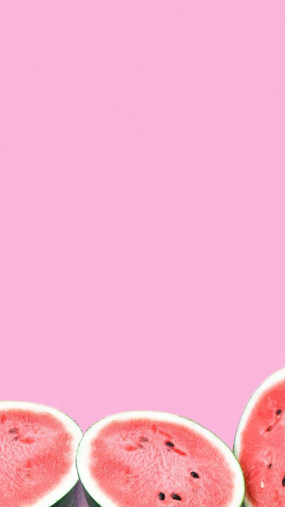 Half watermelons with pink background girly watermelon wallpaper